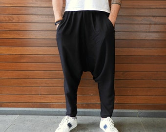 Tall Harem Pants, Drop Crotch Pants, Harem Pants Men, Summer Pants Men, Black Harem Pants, Haremshose Herren, Baggy Pants For Men