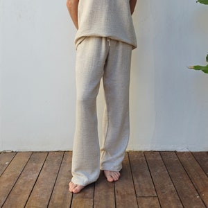 Hemp Pants, Hemp Yoga Pants, Hemp Clothing, Hemp Trousers, Mens Sustainable Clothing, Tall Men&#39;s Drawstring Pants