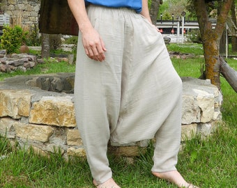 Harem Pants Men, Big And Tall Clothes Men, Drop Crotch Pants, Sarouel Homme, Haremhose Herren, High Waisted Harem Trousers