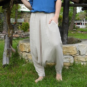 Harem Pants, Big And Tall Clothes Men, Natural Cotton Pants, Aladdin Pants, Haremhose Herren, High Waisted Harem Trousers