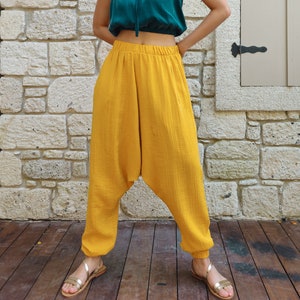 Harem Pants Women, Tall Womens Pants, Plus Size Harem Pants, Organic Cotton Pants, Drop Crotch Pants, Haremshose Damen