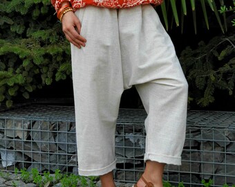 Linen Harem Pants, Women's Linen Pants, Sustainable Clothes, Linen Trousers, Harem Pants Women, Plus Size Linen Clothing