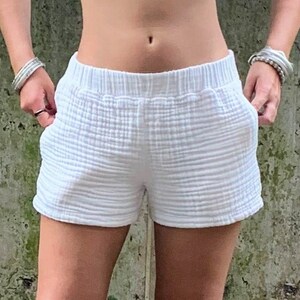 Shorts Women Cotton Gauze, Plus Size Shorts Summer, White Sexy Shorts, Pajama Shorts Women, Sustainable Clothes Women, Bridesmaid Gifts