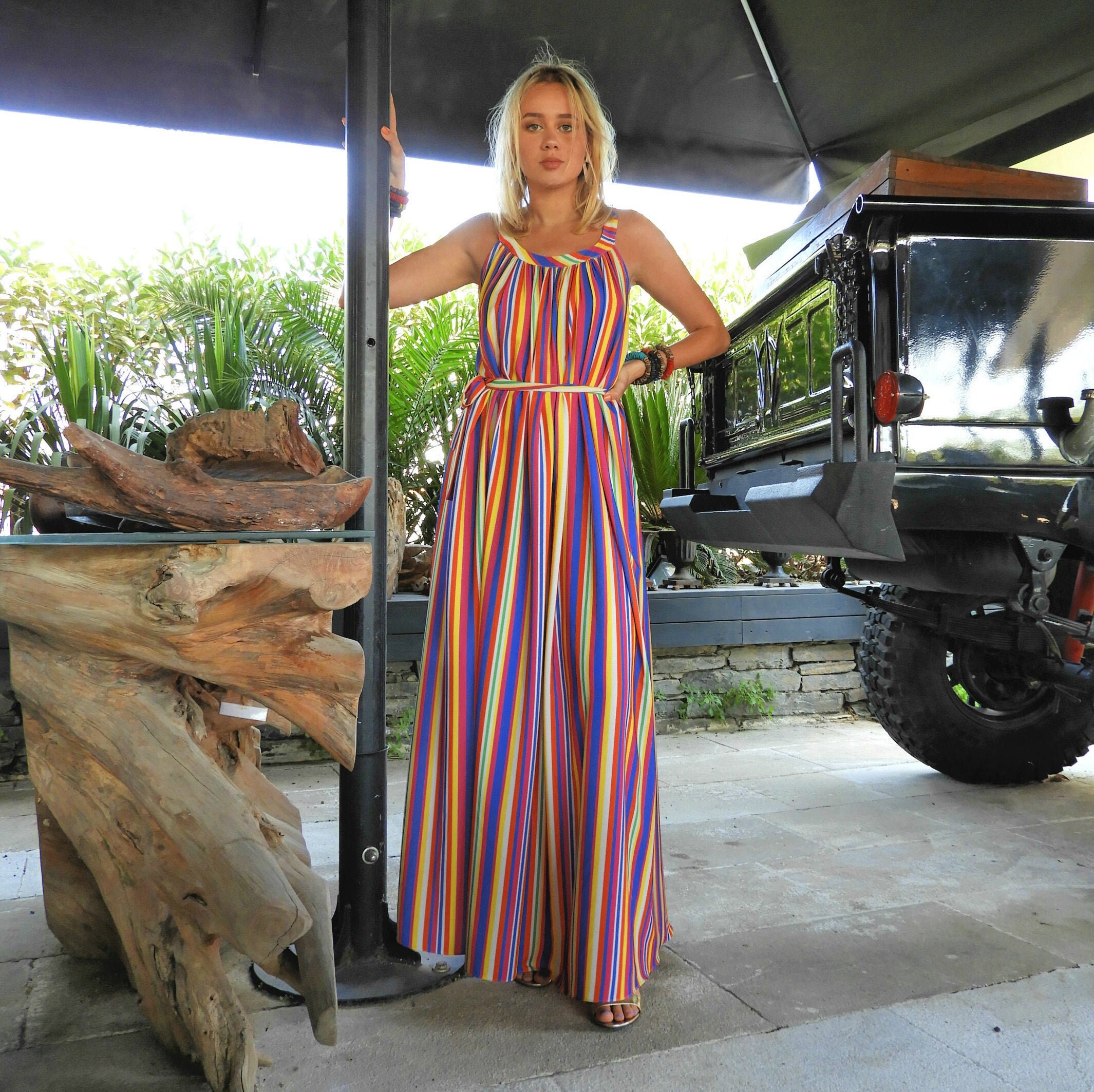 Smock Dress Striped Plus Size 