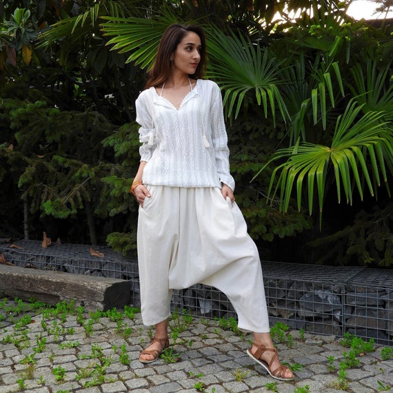 Buy Mens Linen Pants Linen Harem Pants Drop Crotch Pants Plus Online in  India  Etsy