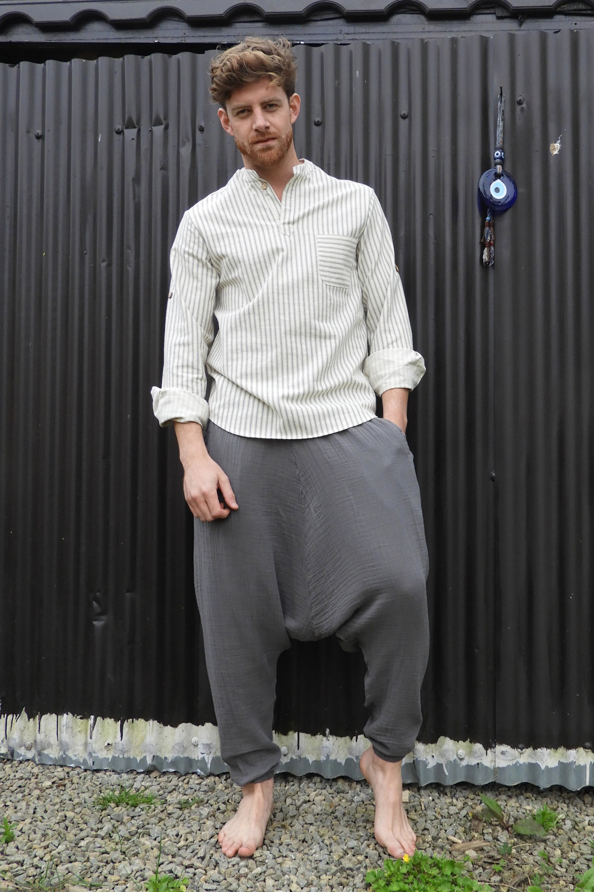 Sarouel homme gaze de coton grande taille pantalon avec entrejambe bas sarouel homme Etsy France