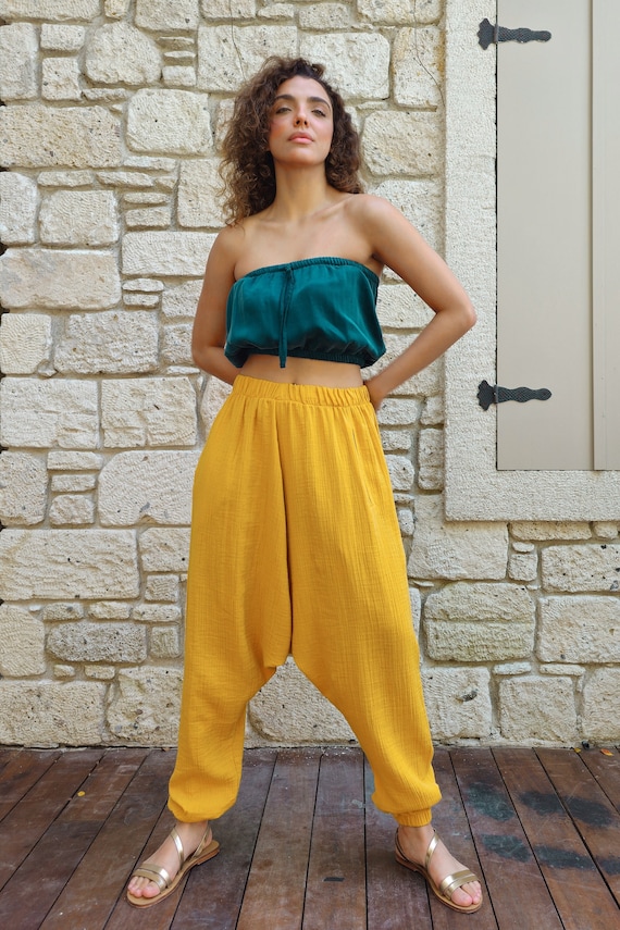 Harem Pants Women, Tall Womens Pants, Plus Size Harem Pants, Organic Cotton  Pants, Drop Crotch Pants, Haremshose Damen - Etsy