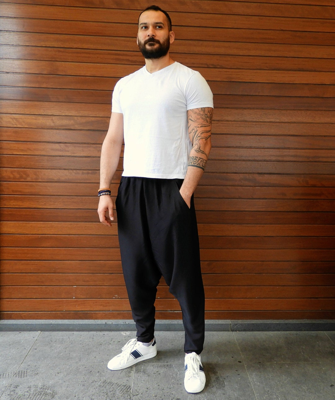 Mens Harem Pants Drop Crotch Pants Men Big & Tall Plus Size - Etsy