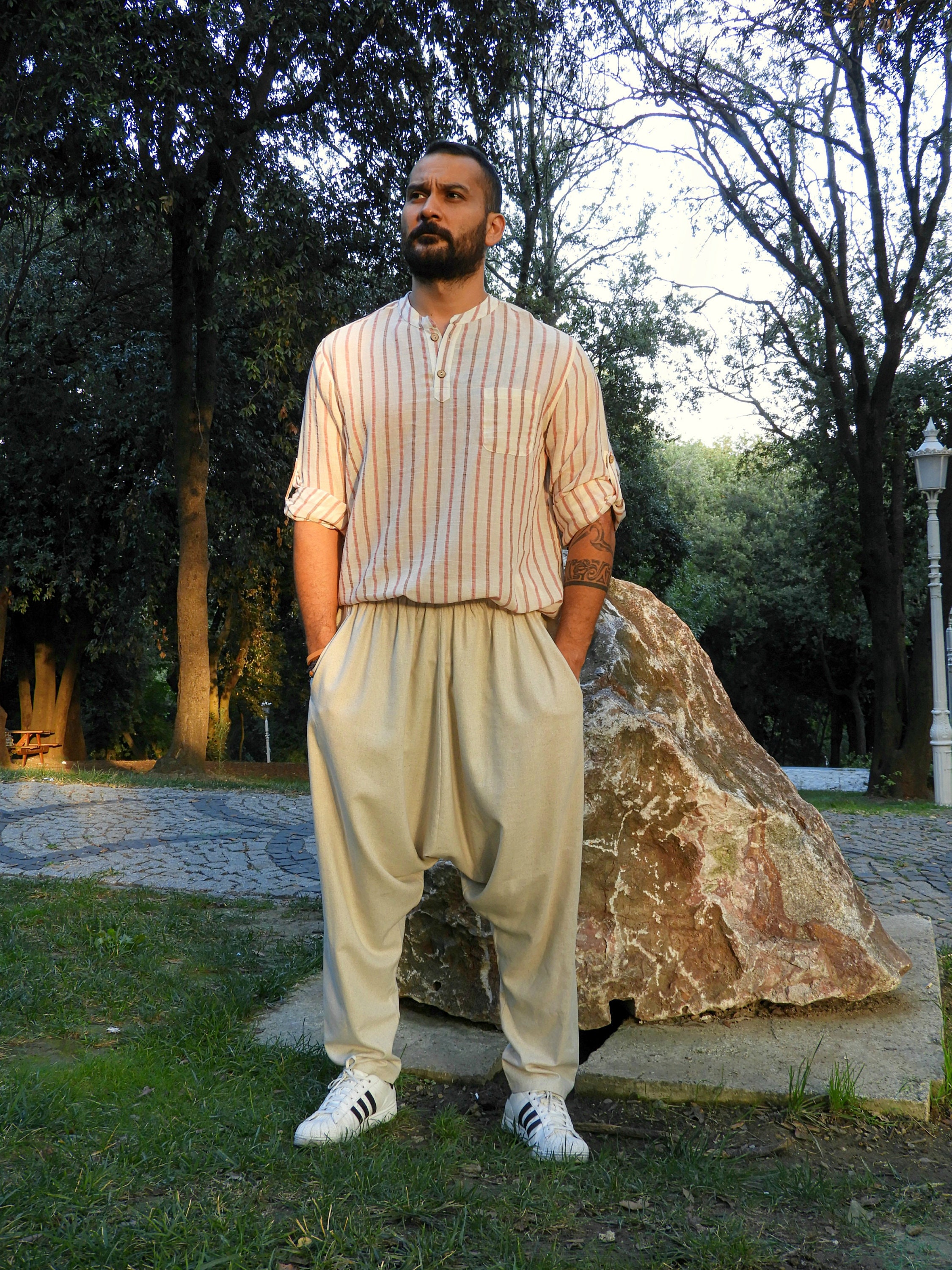 plus linen pants