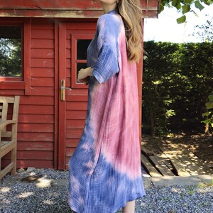 Womens Kimono, Cotton Kimono, Tie Dye Kimono Jacket, Boho Kimono Cardigan, Eco-friendly Gift, Kimono Kaftan Long, Birthday Gift For Her