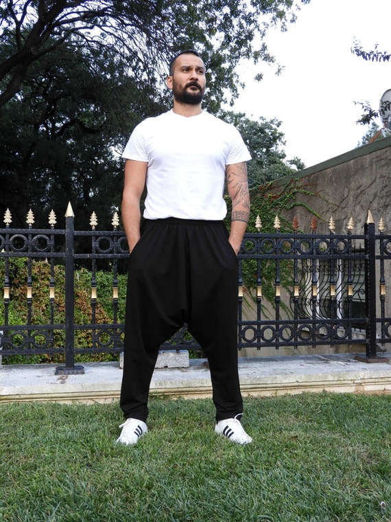 Mens Drop Crotch Pants, Tall Harem Pants Black, Casual Winter Pants, Ninja  Pants, Big & Tall Plus Size Clothing 