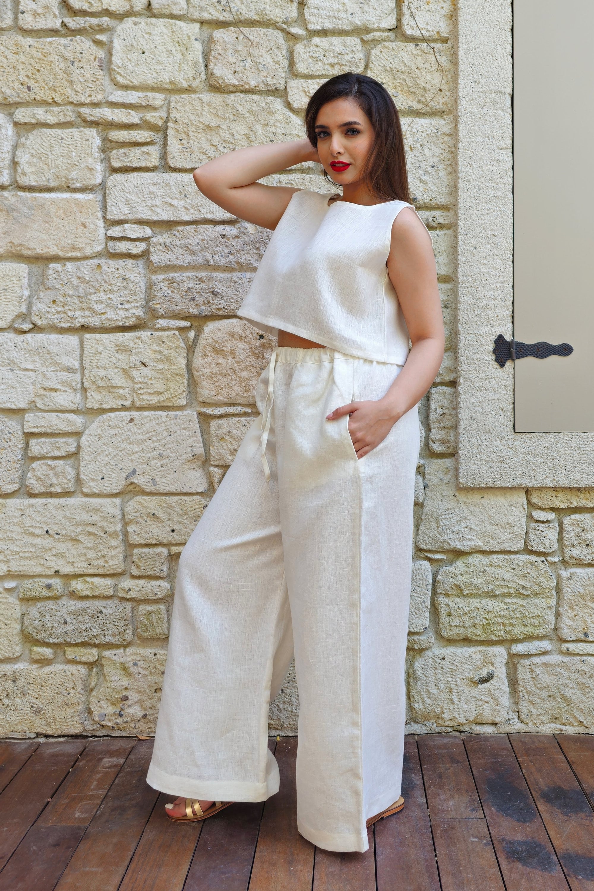 パンツ Mediam Linen Shalwar Pants Mediam Linen shalwar Pants・BRIGHT GREEN - tity