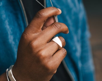 FACETED RING - minimal, sterling silver, jewelry, unisex, geometric, ring, engagement, gift, gold, bridal