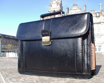 Sale Genuine Italian Leather Briefcase Shoulder Business Office Messenger Work Bag Mens Birthday Gift Black Real Verano Luxury