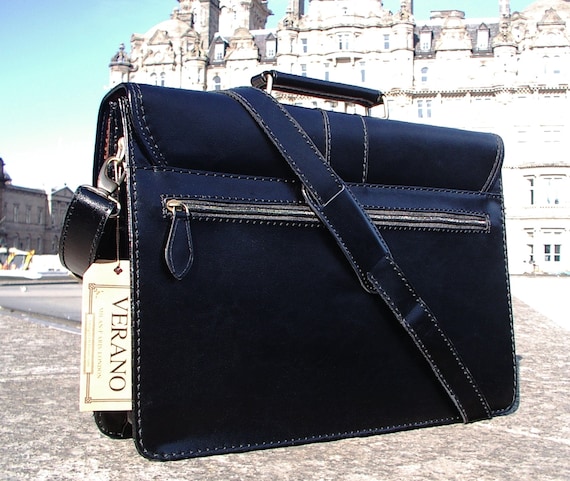 Sale Genuine Italian Leather Briefcase Shoulder Business Office