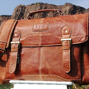 Nova pasta de couro italiano genuíno mensageiro bolsa ombro melhor presente aniversário dos homens do vintage marrom luxo verano