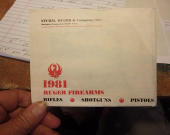 6V- 1981 STURM & RUGER ruger firearms catalog -fold out