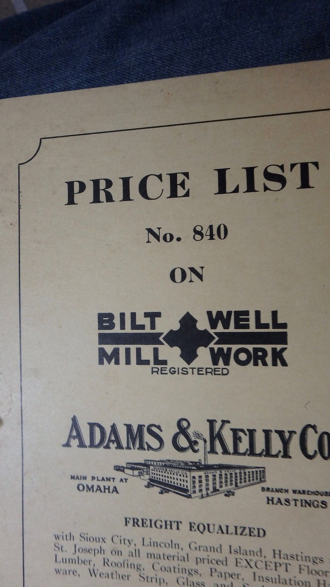 BiltWell millwork prices list/catalog 840 1940 in 3 ring Etsy