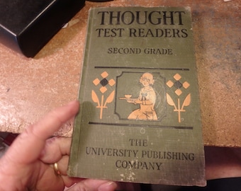 8M- 1930 edition THOUGHT Test Readers second grade by Baumeister 152 pages