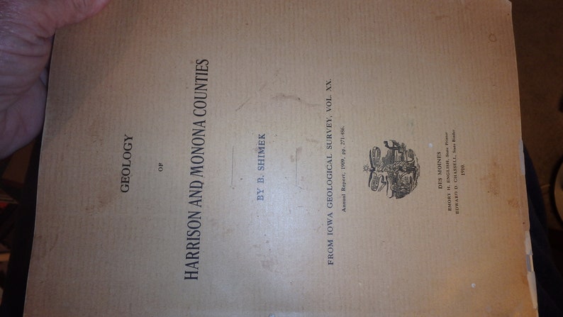 1910 edition geology of Harrison and Monona counties Iowa by Shimek 200 pages with maps image 1