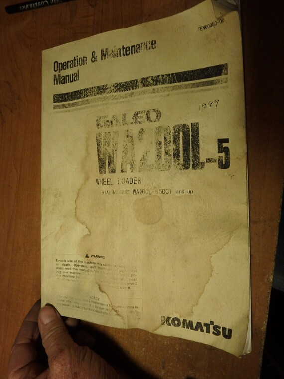 Komatsu 1999 operation & maintenance manual gale WA200L-5 wheel loader