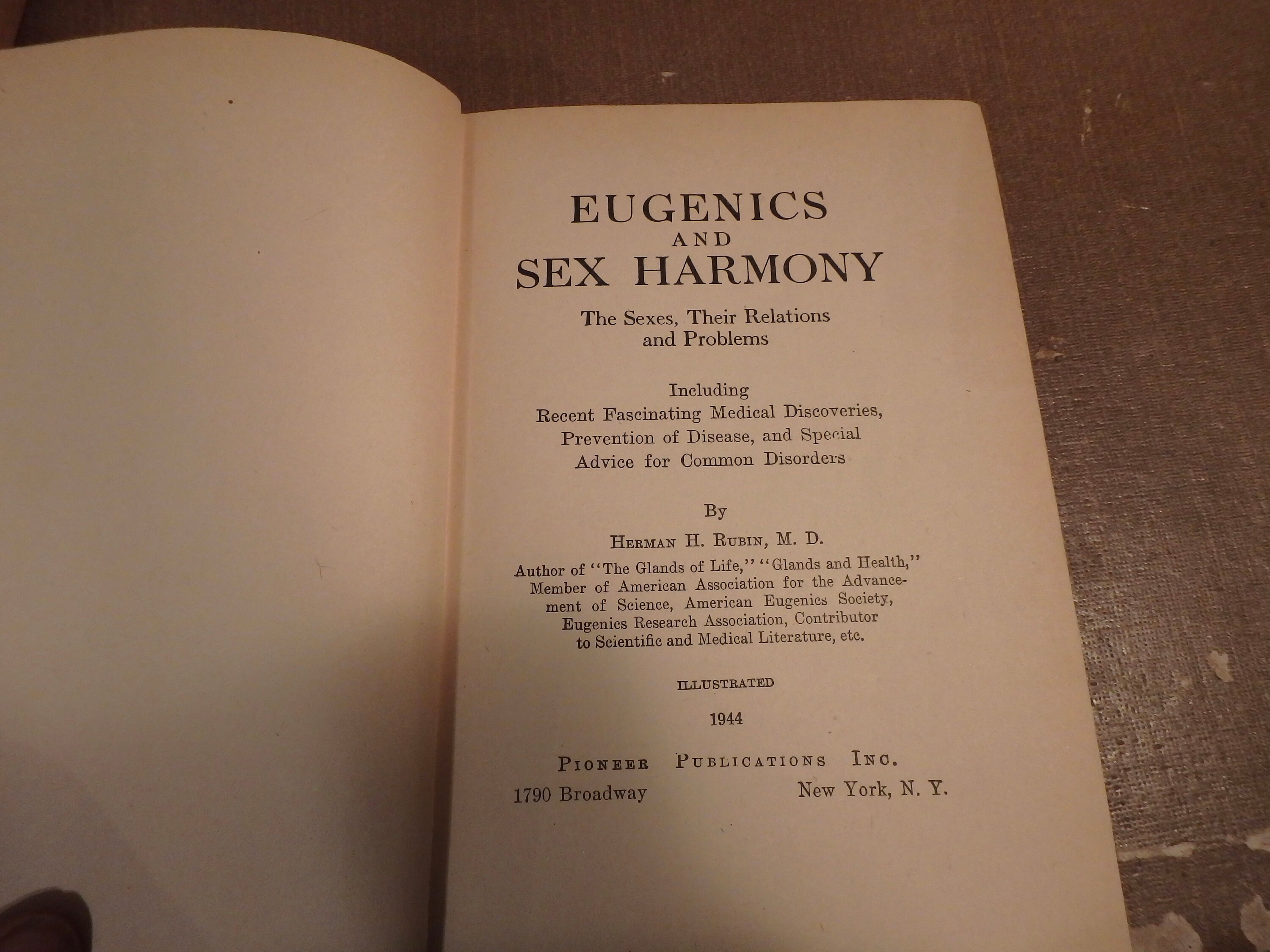 7C 1944 Edition Eugenics and Sex Harmony by Herman - Etsy
