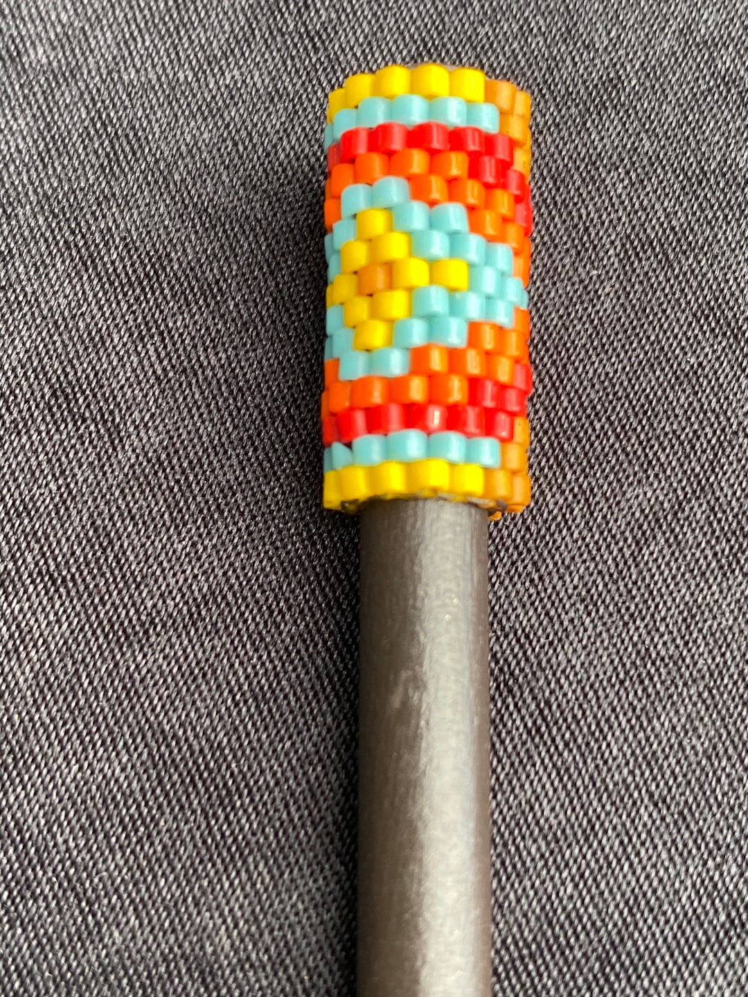 Handbeaded Peyote blanket HAIR STICK PIN Barrette Available in