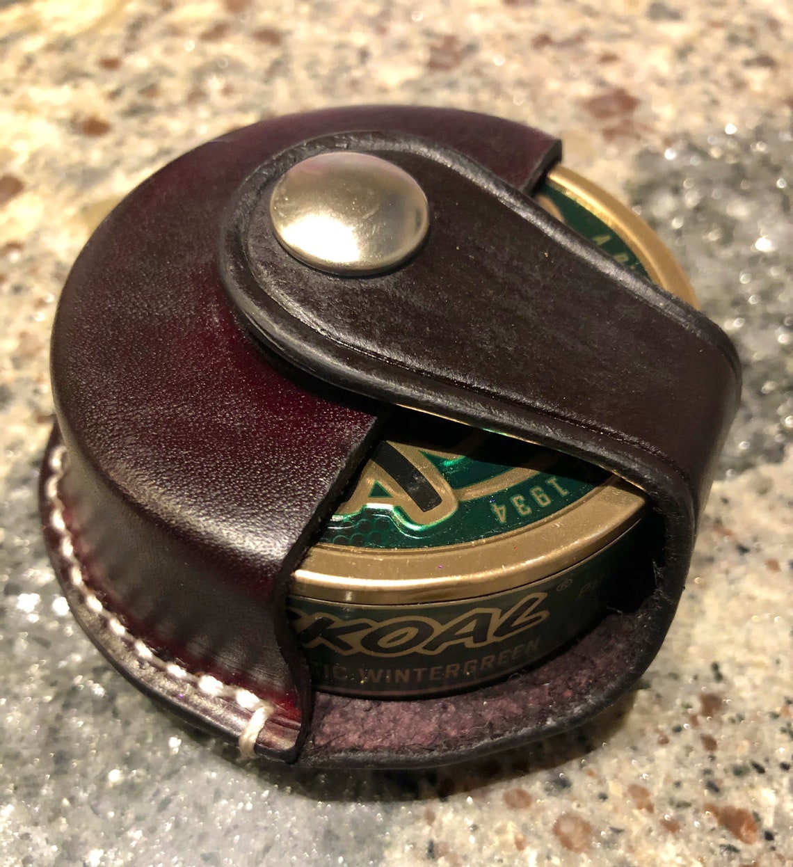 American snuff dip can holder holster with belt clip. Etsy
