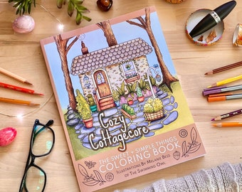 Cozy Cottagecore Adult Coloring Book | 40 Pages | Relaxing Colouring Book