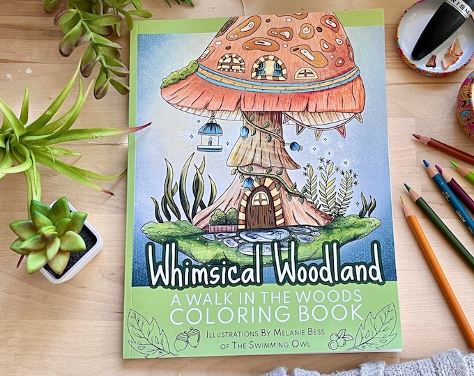 Whimsical Woodland Adult Coloring Book With 30 Pages of Cute Forest Coloring Scenes | Mindfulness Colouring Book