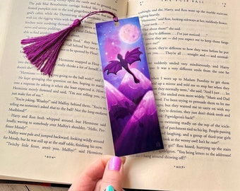 Dragon Bookmark With Tassel - Cute Fantasy Bookmark For Readers - Book Lover Gift For Romantasy Readers