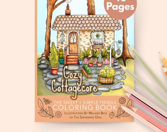 Cozy Cottagecore Coloring Book - Sweet + Simple Things -  PDF for Printing + PNG Files For Procreate Coloring