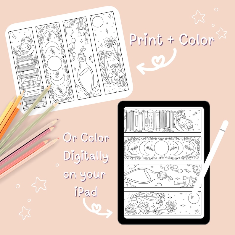 Witchy Bookmarks Coloring Page | Halloween Bookmarks Printable Coloring ...