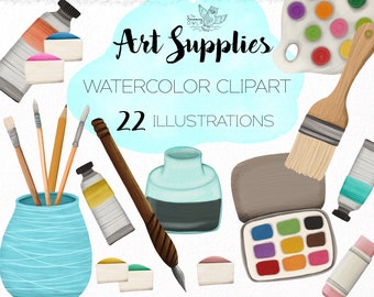 Arts and Crafts Clipart - Painting, Art Class and Crafting Clipart, Easy To Use As Digital Stickers Also!  Instant Download