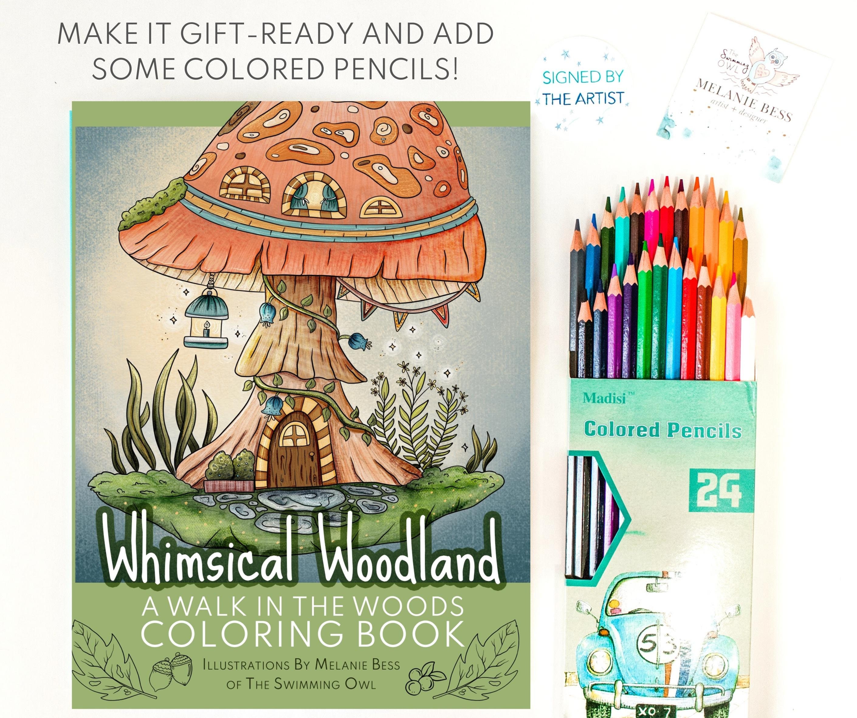 Woodland Coloring Book Adult Coloring Book 30 Pages Forest Coloring Book Kids  Drawing Book Mindfulness Colouring Book for Stress 