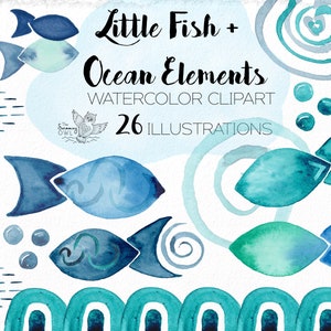 Fish Watercolor Clipart Watercolor Clipart Ocean Clipart Tropical Fish Clipart Fishing Clipart Nautical Clipart Fish Logo image 1