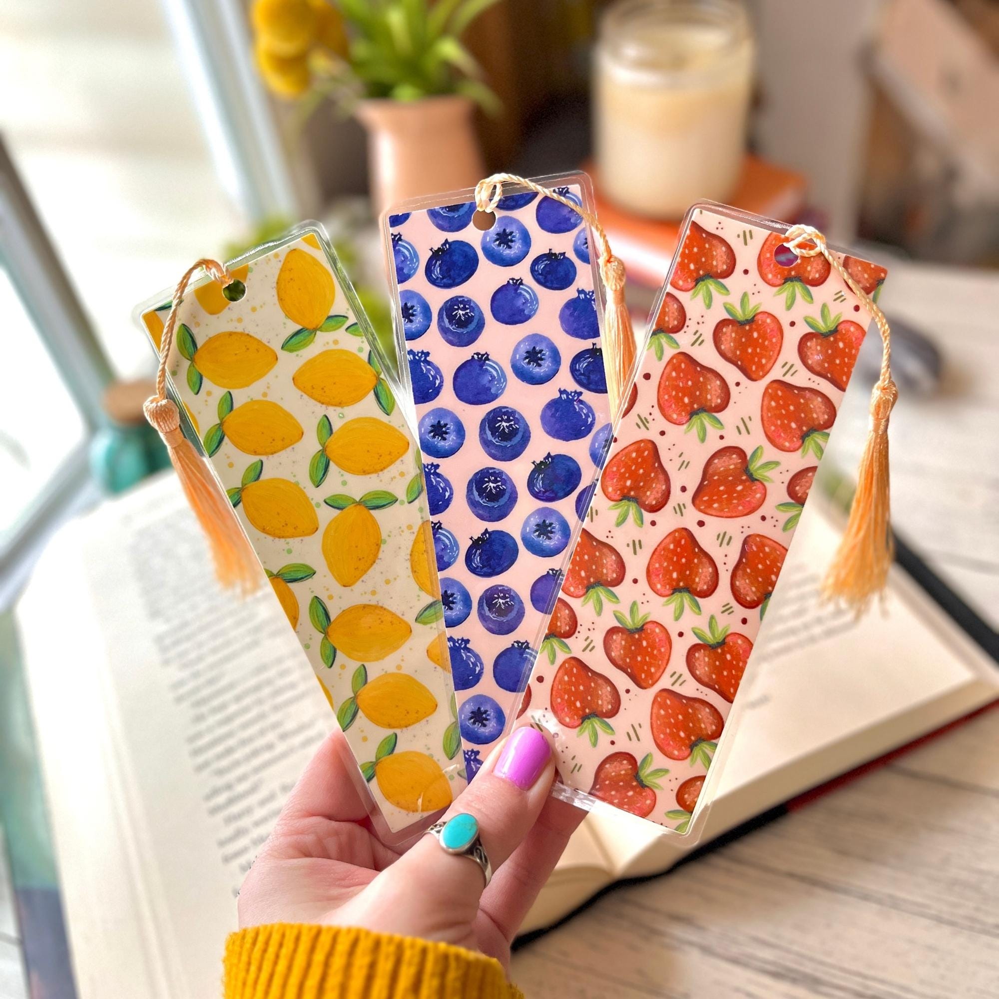 Cute Fruity Bookmark Set of 3 - Summer Bookmark Bundle for Readers ...
