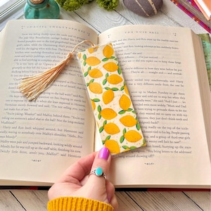 Pretty Lemons Bookmark With Tassel - Cute Fruity Bookmark For Readers - Summer Book Club Gift