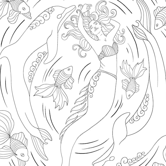Dolphin And Mermaid Coloring Pages