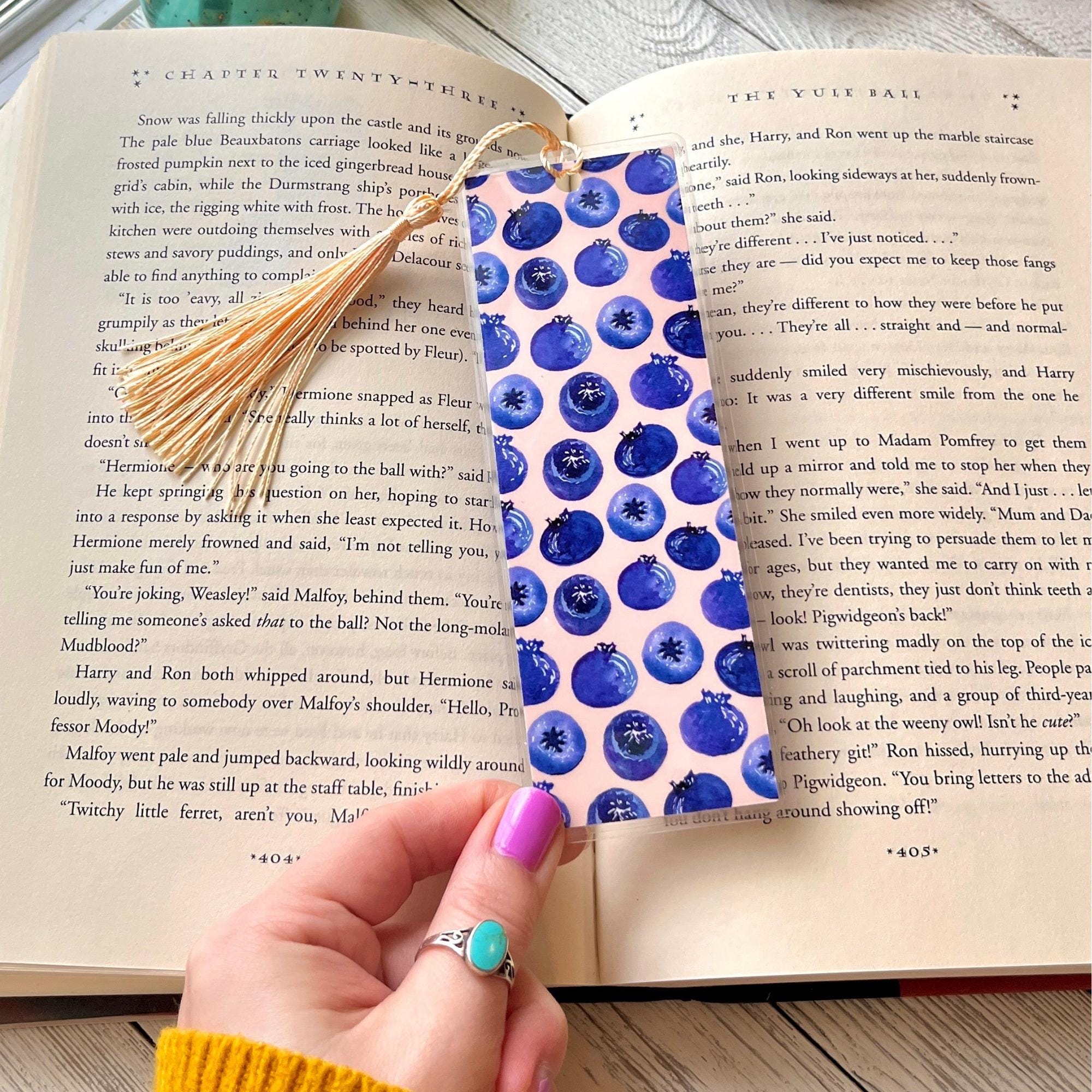 Cute Blueberries Bookmark With Tassel - Fruity Bookmark for Readers ...