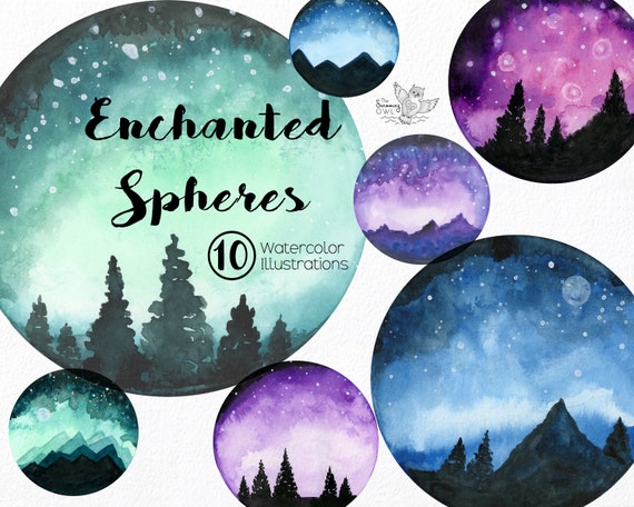 Watercolor Background Night Sky Clipart Watercolor Galaxy Etsy