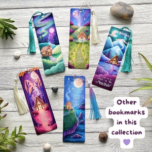Northern Lights Bookmark With Tassel - Cozy Celestial Cottagecore ...
