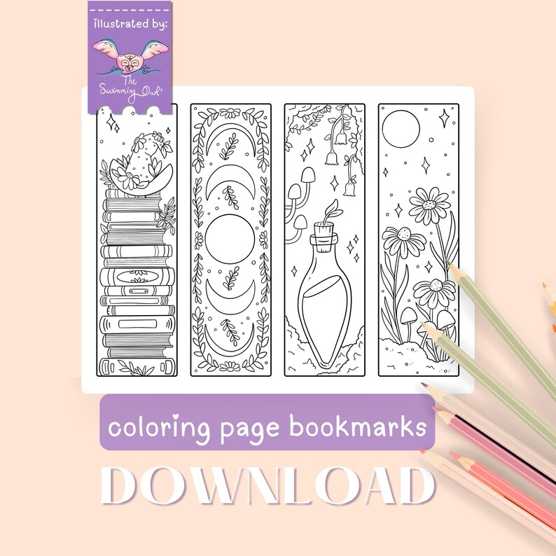 Witchy Bookmarks Coloring Page | Halloween Bookmarks Printable Coloring ...