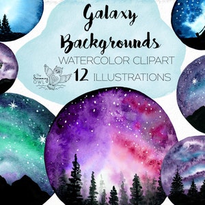 Aquarel Galaxy clipart-aquarel clipart-aquarel achtergronden-Sterrennacht-Galaxy logo-avontuur clipart-Camping clipart