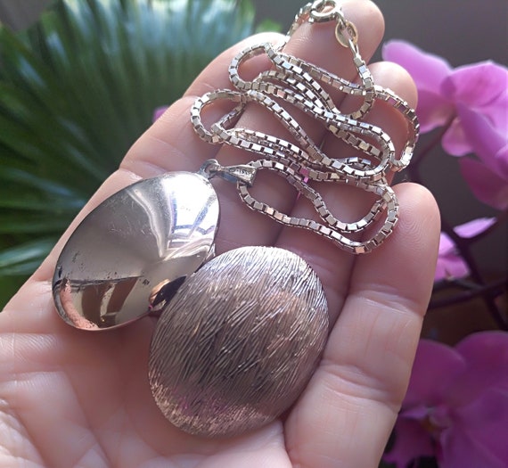 Antique Locket Sterling Silver Pendant from 1920s.