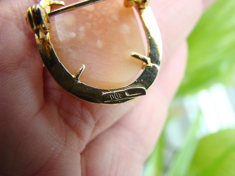 Antique Gilded Cameo Pendant-brooch in Silver frame 1900s. NEW*