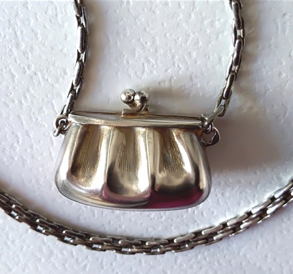 Rare French Antique Locket Silver Necklace Art Nou