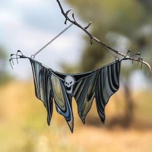 Halloween Buntglas Fensterbehang Horror Dekor Sensenmann Glasmalerei Sonnenfänger
