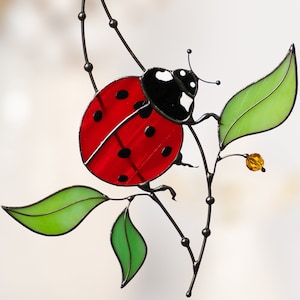 Cadeaux coccinelle tentures de vitrail cadeaux de pendaison de crémaillère nouvelle maison vitrail personnalisé coccinelle miraculeuse art mural coccinelle