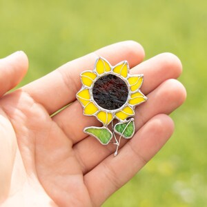 stained glass sunflower pin